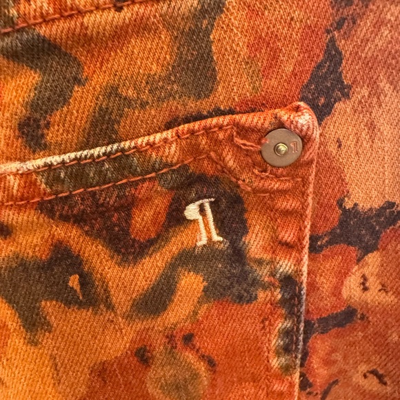 Anthrpologie Pilcro Orange Distressed & Patterned Straight Leg Pants - Picture 11 of 12